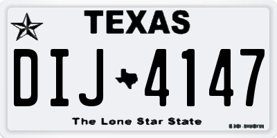 TX license plate DIJ4147