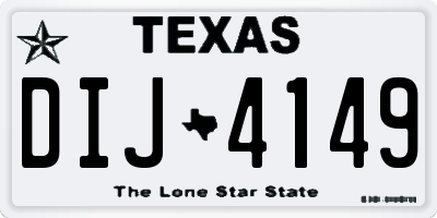 TX license plate DIJ4149