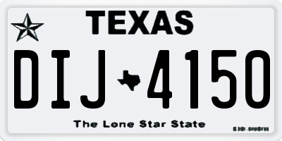 TX license plate DIJ4150