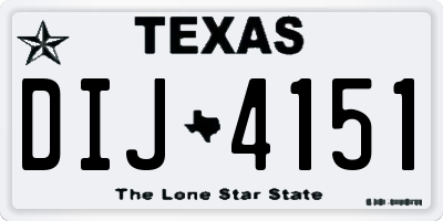 TX license plate DIJ4151