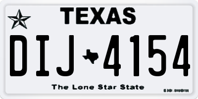TX license plate DIJ4154