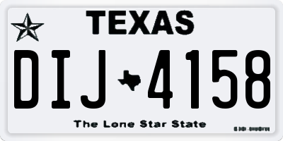 TX license plate DIJ4158