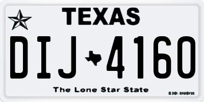 TX license plate DIJ4160