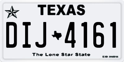 TX license plate DIJ4161