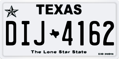 TX license plate DIJ4162