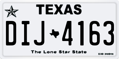 TX license plate DIJ4163
