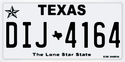 TX license plate DIJ4164