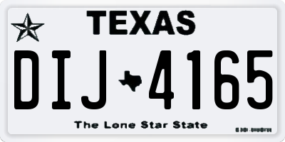 TX license plate DIJ4165