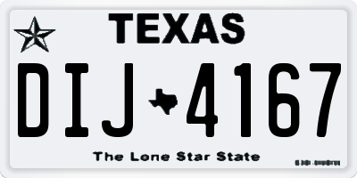 TX license plate DIJ4167