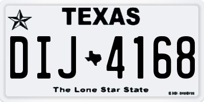 TX license plate DIJ4168