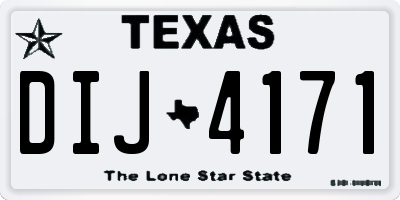 TX license plate DIJ4171