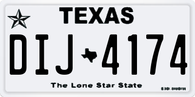 TX license plate DIJ4174