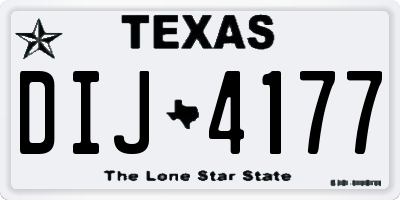 TX license plate DIJ4177