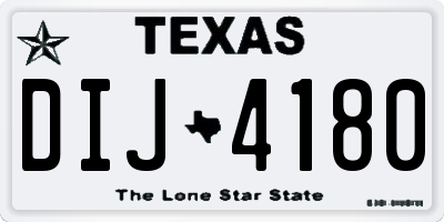 TX license plate DIJ4180