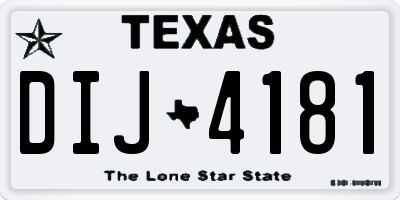 TX license plate DIJ4181