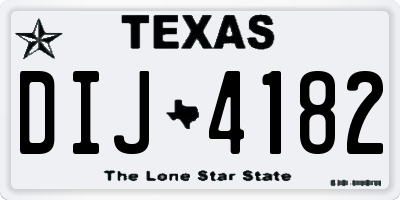 TX license plate DIJ4182
