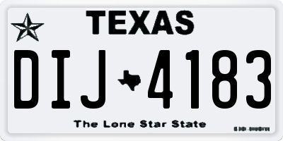 TX license plate DIJ4183