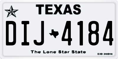 TX license plate DIJ4184