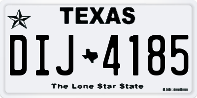 TX license plate DIJ4185