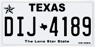 TX license plate DIJ4189
