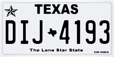 TX license plate DIJ4193