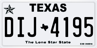 TX license plate DIJ4195