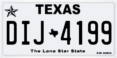 TX license plate DIJ4199