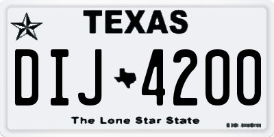 TX license plate DIJ4200