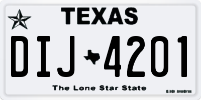 TX license plate DIJ4201