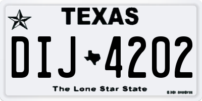 TX license plate DIJ4202