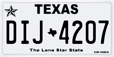 TX license plate DIJ4207