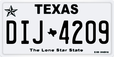 TX license plate DIJ4209