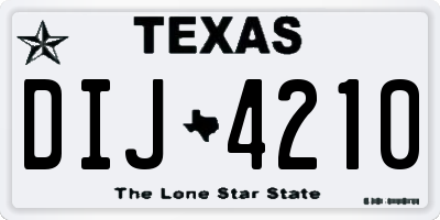 TX license plate DIJ4210