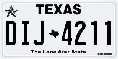 TX license plate DIJ4211