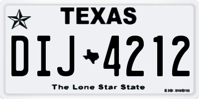TX license plate DIJ4212