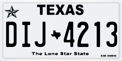 TX license plate DIJ4213