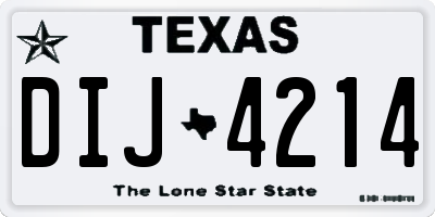 TX license plate DIJ4214