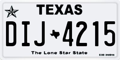 TX license plate DIJ4215
