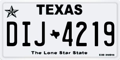 TX license plate DIJ4219