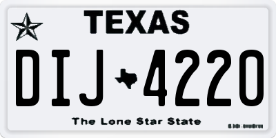 TX license plate DIJ4220