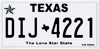 TX license plate DIJ4221