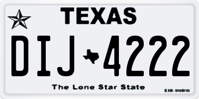 TX license plate DIJ4222