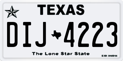 TX license plate DIJ4223