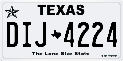TX license plate DIJ4224