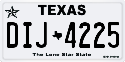 TX license plate DIJ4225