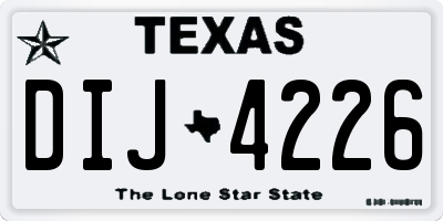 TX license plate DIJ4226