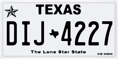 TX license plate DIJ4227