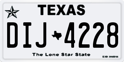 TX license plate DIJ4228