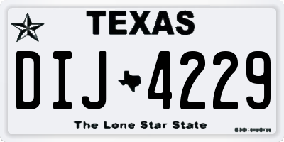 TX license plate DIJ4229