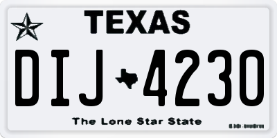TX license plate DIJ4230